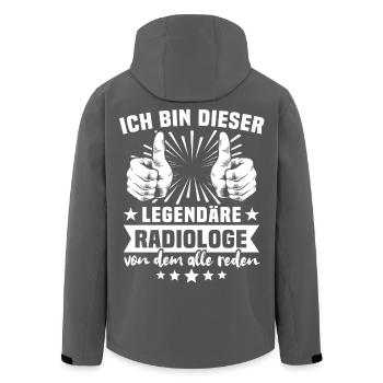 Radiologe Legende - Recycelte Männer Softshell-Jacke von Stanley/Stella - Anthrazit - Hinten - AI Model Male 185 light (185cm)