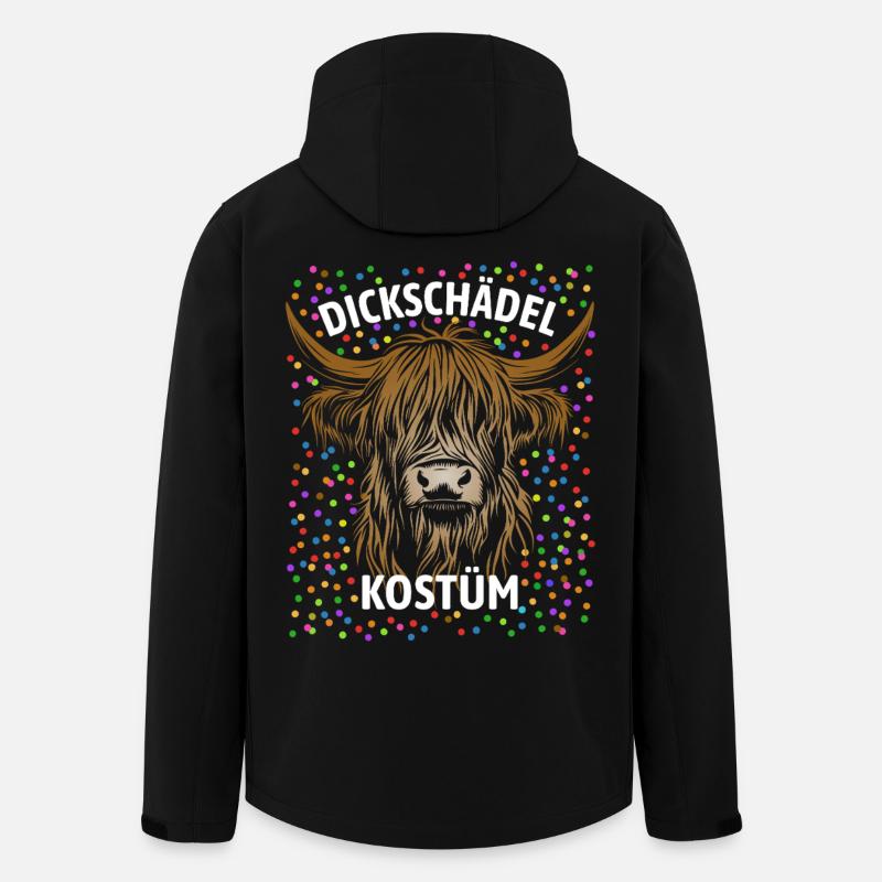 Dickschädel Hochland Rind Kostüm Verkleidung - Recycelte Männer Softshell-Jacke von Stanley/Stella - Schwarz