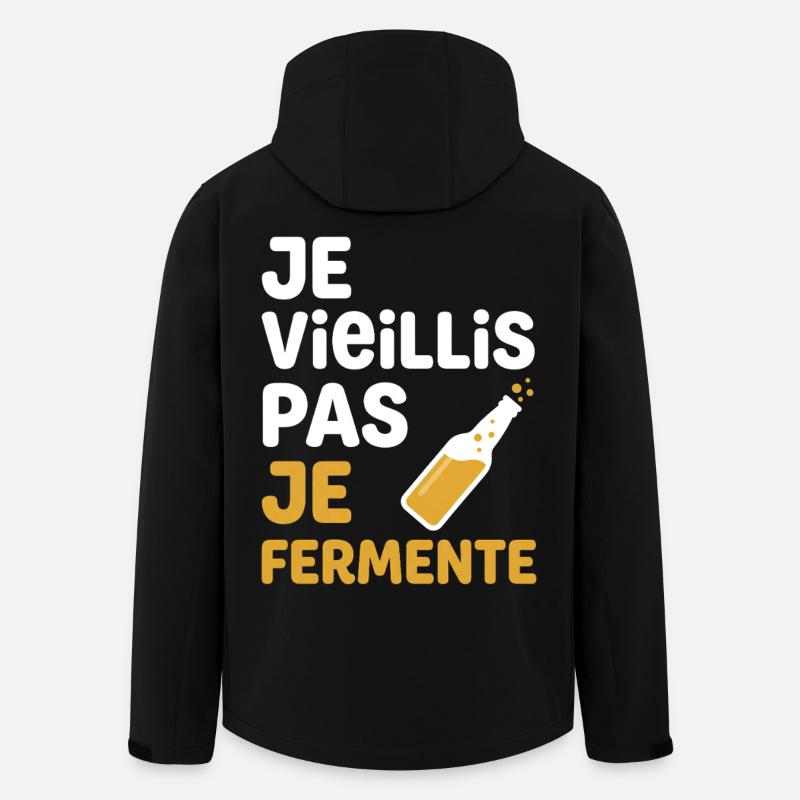 Ich altere nicht, ich gäre - Recycelte Männer Softshell-Jacke von Stanley/Stella - Schwarz