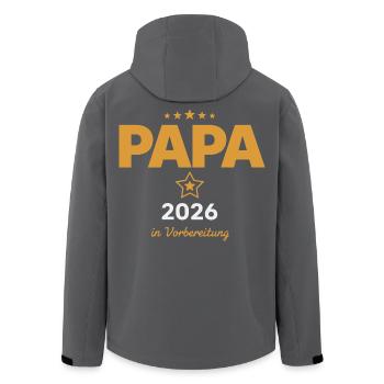 Papa 2026 in Vorbereitung - Recycelte Männer Softshell-Jacke von Stanley/Stella - Schwarz - Hinten - AI Model Male 185 light (185cm)