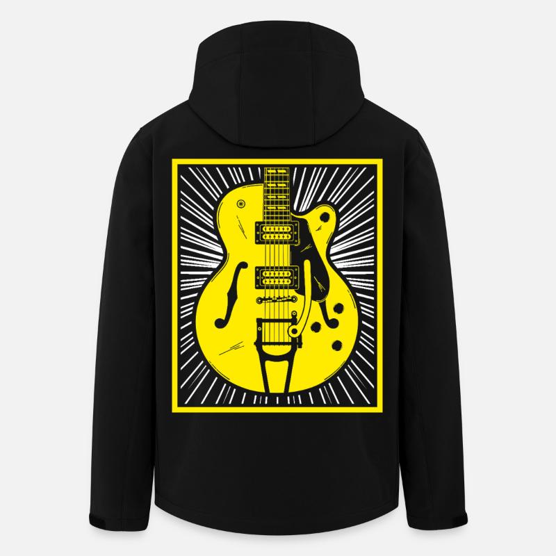 Silhouette de guitare rétro - Veste softshell homme en polyester recyclé Stanley/Stella - noir