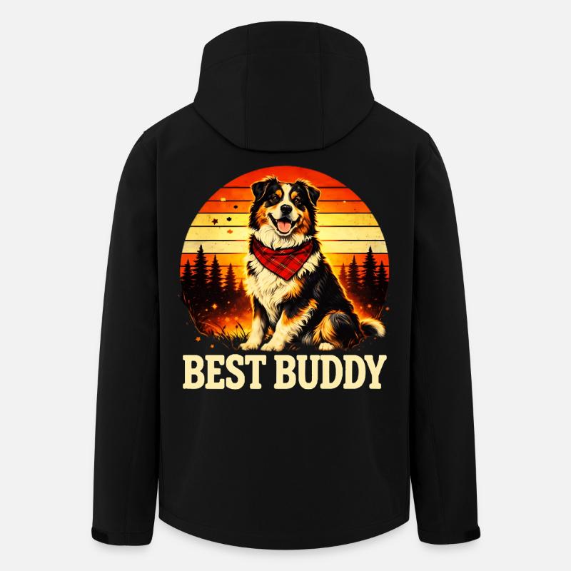 Australian Shepherd - Recycelte Männer Softshell-Jacke Discoverer von Stanley/Stella - Schwarz