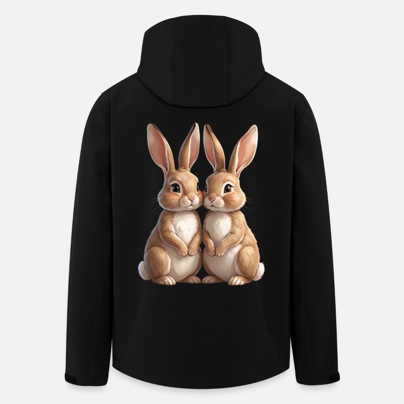 Rabbit Duo Cuddle Picture - Men’s Recycled Softshell Jacket by Stanley/Stella - black