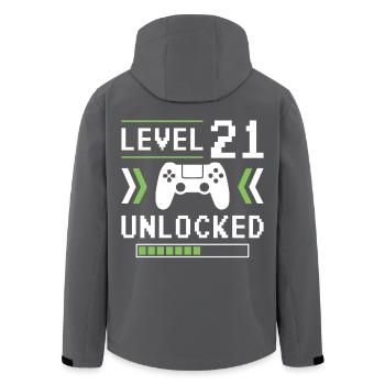 21. Geburtstag Level 21 unlocked - Recycelte Männer Softshell-Jacke von Stanley/Stella - Schwarz - Hinten - AI Model Male 185 light (185cm)