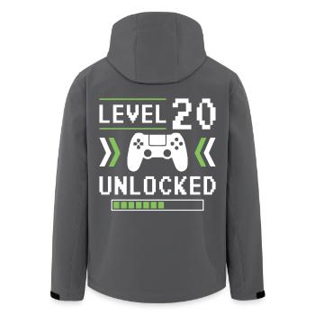 20. Geburtstag Level 20 unlocked - Recycelte Männer Softshell-Jacke von Stanley/Stella - Schwarz - Hinten - AI Model Male 185 light (185cm)