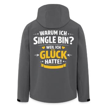 Lustige Single Spruch warum ich Single bin - Recycelte Männer Softshell-Jacke von Stanley/Stella - Schwarz - Hinten - AI Model Male 185 light (185cm)