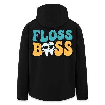 Floss Dental Assistant Dentist - Men’s Recycled Softshell Jacket by Stanley/Stella - black - Back - AI Model Male 185 light (185cm)