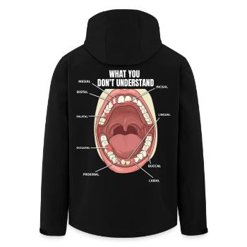 Teeth Surfaces Dental Assistant Dentist - Men’s Recycled Softshell Jacket by Stanley/Stella - black - Back - AI Model Male 185 light (185cm)