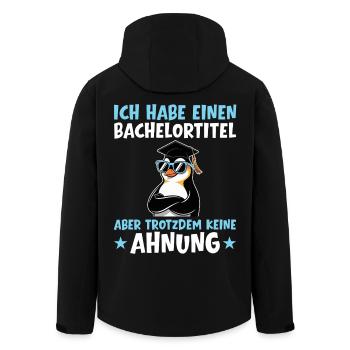 Bachelor's degree but still no idea - Men’s Recycled Softshell Jacket by Stanley/Stella - black - Back - AI Model Male 185 light (185cm)
