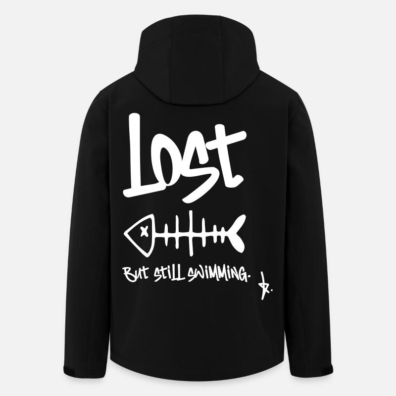 LOST – But still swimming | Fischgräten Design - Recycelte Männer Softshell-Jacke von Stanley/Stella - Schwarz