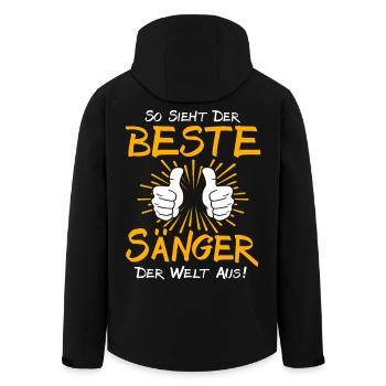 Singer Gift Idea - Men’s Recycled Softshell Jacket by Stanley/Stella - black - Back - AI Model Male 185 light (185cm)