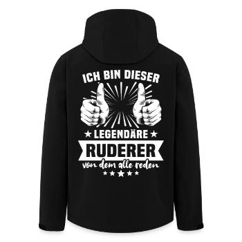 Légende du rameur - Veste softshell homme en polyester recyclé Stanley/Stella - noir - Dos - AI Model Male 185 light (185cm)