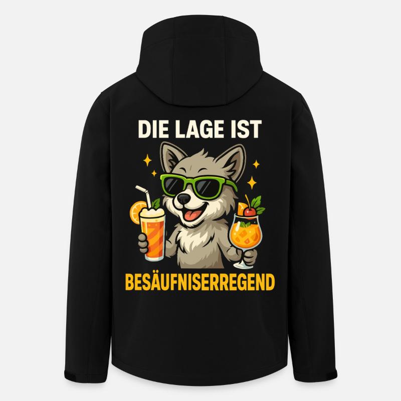 besäufniserregend spruch, party hund - Recycelte Männer Softshell-Jacke von Stanley/Stella - Schwarz