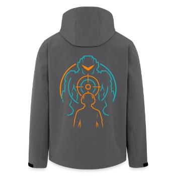 Gamer Mecha, Gaming Sight - Men’s Recycled Softshell Jacket by Stanley/Stella - black - Back - AI Model Male 185 light (185cm)
