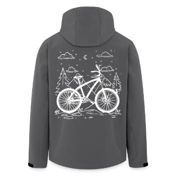 Cycliste de dessin animé - Veste softshell homme en polyester recyclé Stanley/Stella - charbon - Dos - AI Model Male 185 light (185cm)
