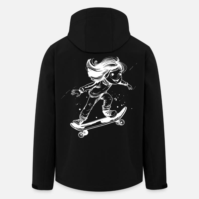 Skateboarding Mädchen Zeichnung - Recycelte Männer Softshell-Jacke von Stanley/Stella - Schwarz