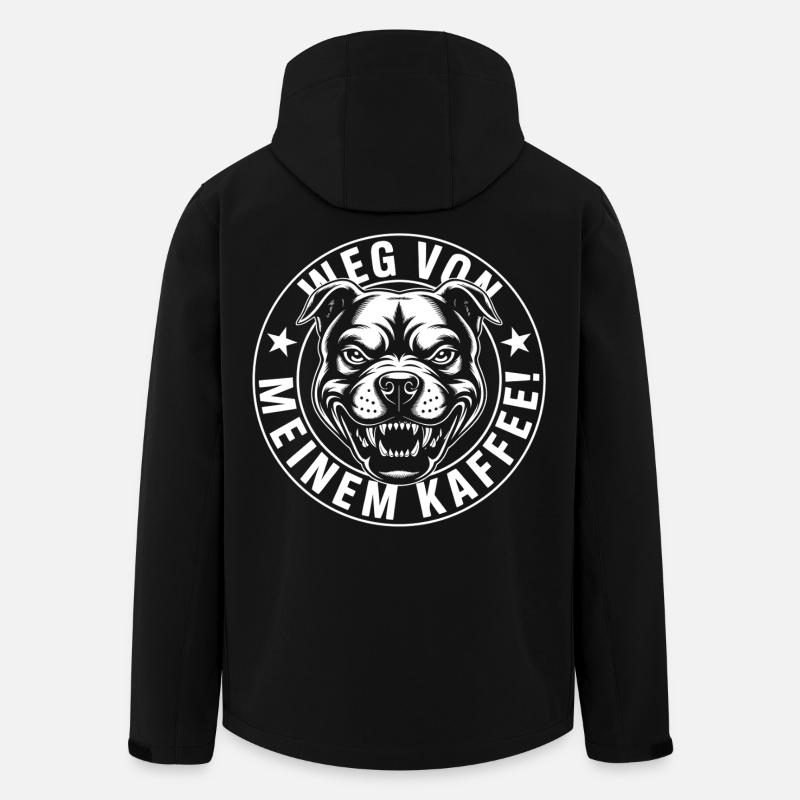 Funny Coffee Shirt with Angry Dog - Men’s Recycled Softshell Jacket by Stanley/Stella - black