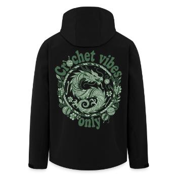 Crochet Vibes : Dragon Crochet Juste pour - Veste softshell homme en polyester recyclé Stanley/Stella - noir - Dos - AI Model Male 185 light (185cm)