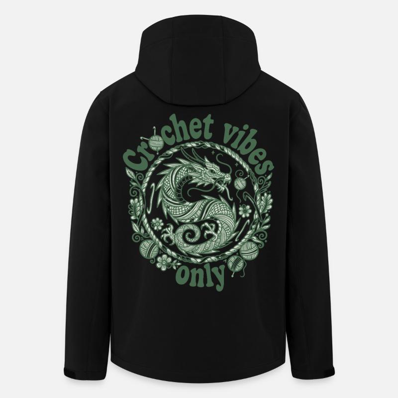 Crochet Vibes : Dragon Crochet Juste pour - Veste softshell homme en polyester recyclé Stanley/Stella - noir
