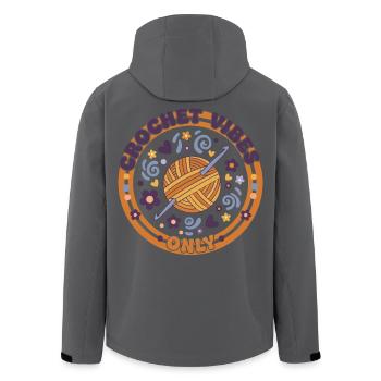 Vibrations au crochet : seulement drôles, amateur du crochet - Veste softshell homme en polyester recyclé Stanley/Stella - noir - Dos - AI Model Male 185 light (185cm)