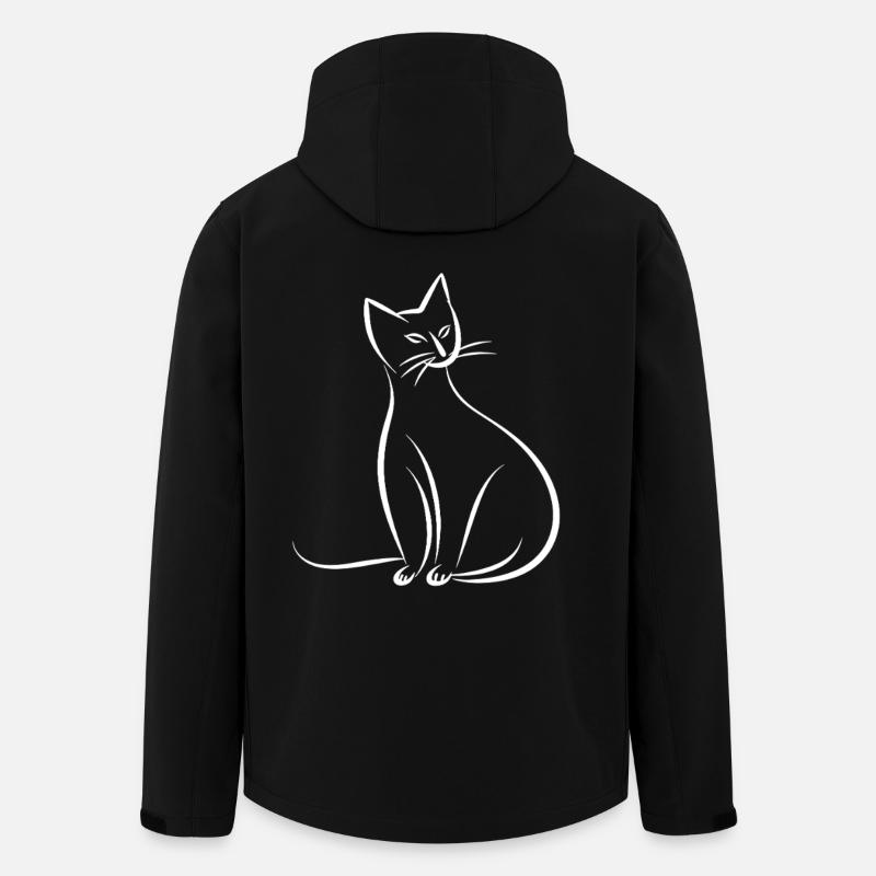 Cat Drawing - Men’s Recycled Softshell Jacket by Stanley/Stella - black