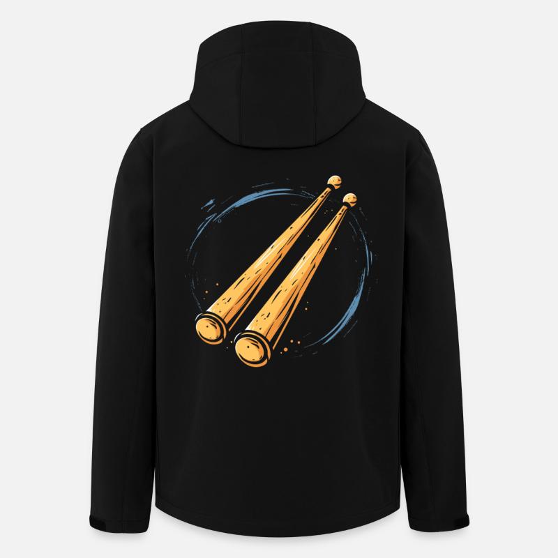 Schlagzeugstöcke Grafik - Recycelte Männer Softshell-Jacke von Stanley/Stella - Schwarz