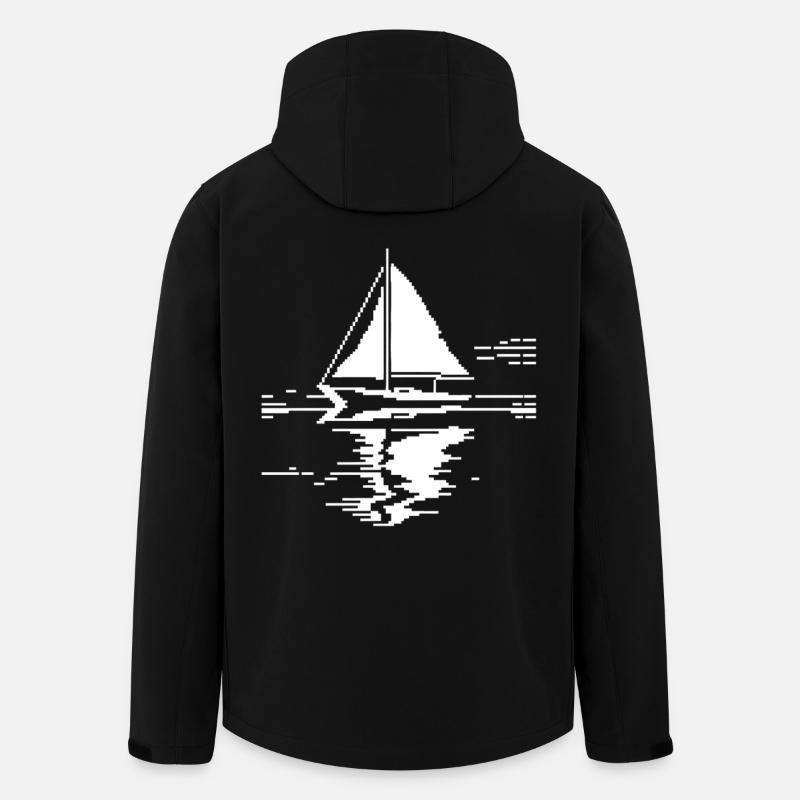 Sailboat Pixel Graphic - Men’s Recycled Softshell Jacket by Stanley/Stella - black