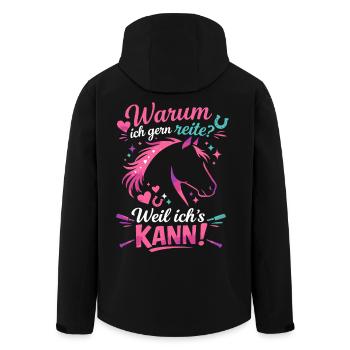 Reiterin Pferde Spruch  Reiten Reiterin Geschenk - Recycelte Männer Softshell-Jacke von Stanley/Stella - Schwarz - Hinten - AI Model Male 185 light (185cm)