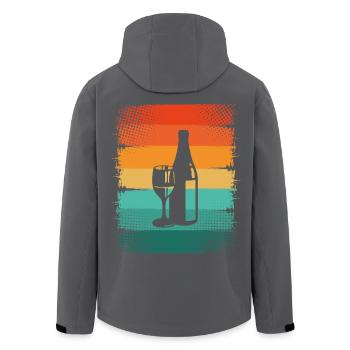 Wein - Recycelte Männer Softshell-Jacke von Stanley/Stella - Schwarz - Hinten - AI Model Male 185 light (185cm)