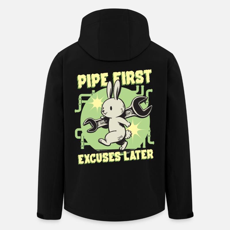 Pipelayer Pipe Builder Pipe First - Men’s Recycled Softshell Jacket by Stanley/Stella - black