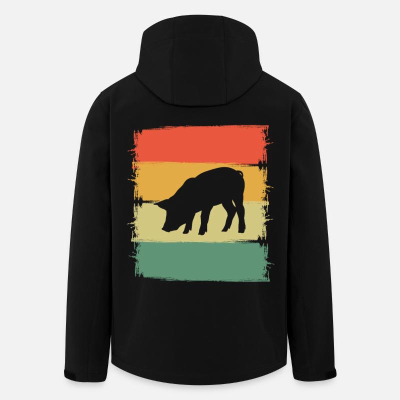 Schwein - Recycelte Männer Softshell-Jacke von Stanley/Stella - Schwarz