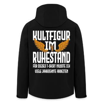 Rente 2026 Vorruhestand, Altersteilzeit Pension  - Recycelte Männer Softshell-Jacke von Stanley/Stella - Schwarz - Hinten - AI Model Male 185 light (185cm)