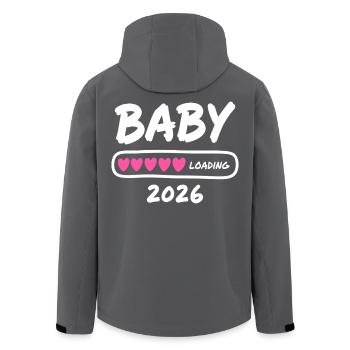 Baby Loading 2026 Parents enceintes - Veste softshell homme en polyester recyclé Stanley/Stella - charbon - Dos - AI Model Male 185 light (185cm)