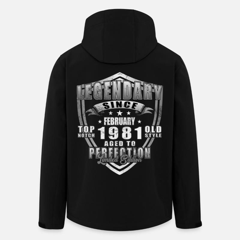 Février 1981 Jubilé 1981 Légendes Février - Veste softshell homme en polyester recyclé Stanley/Stella - noir