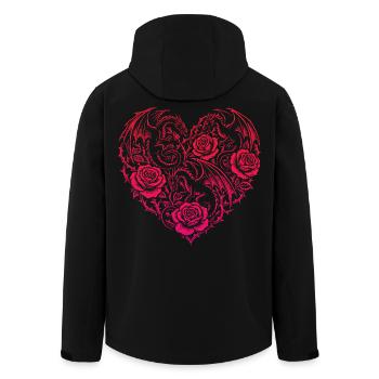 Herz Romantische Drachenrosen und Liebe - Recycelte Männer Softshell-Jacke von Stanley/Stella - Schwarz - Hinten - AI Model Male 185 light (185cm)