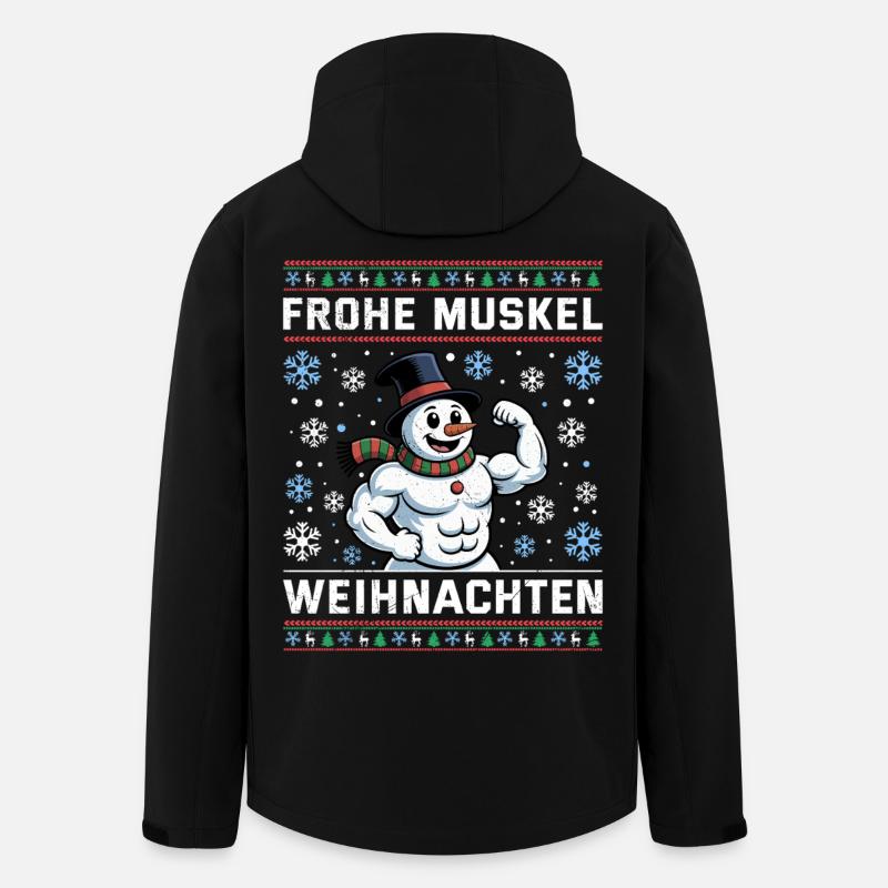 Gym MERRY MUSCLE CHRISTMAS Funny - Men’s Recycled Softshell Jacket by Stanley/Stella - black