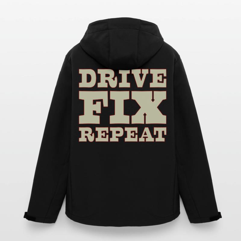 45b_solid_Drive_Fix_Repeat Men’s Recycled Softshell Jacket by Stanley/Stella