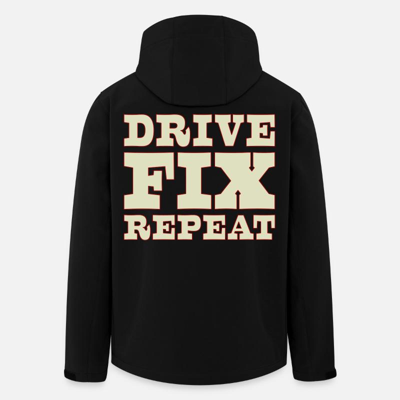 45b_solid_Drive_Fix_Repeat - Recycelte Männer Softshell-Jacke von Stanley/Stella - Schwarz