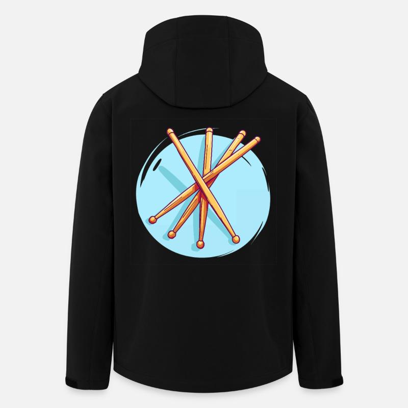 Drumsticks Drawing - Men’s Recycled Softshell Jacket by Stanley/Stella - black