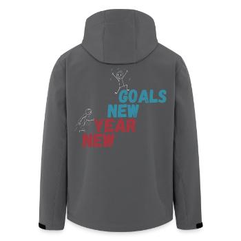 Lustiges neues Jahr Neue Ziele Motivation Vorsatz Gif - Recycelte Männer Softshell-Jacke von Stanley/Stella - Anthrazit - Hinten - AI Model Male 185 light (185cm)