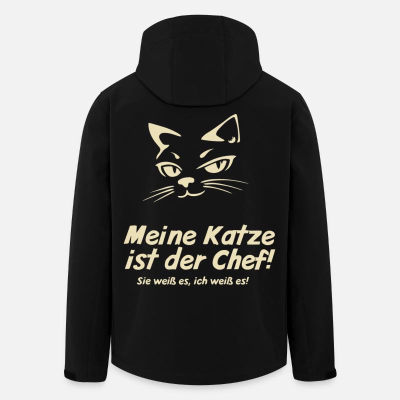 Meine Katze ist der Chef  - Men’s Recycled Softshell Jacket by Stanley/Stella - black