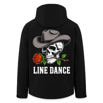 Danse en ligne du chapeau de rose du crâne occidental - Veste softshell homme en polyester recyclé Stanley/Stella - noir - Dos - AI Model Male 185 light (185cm)