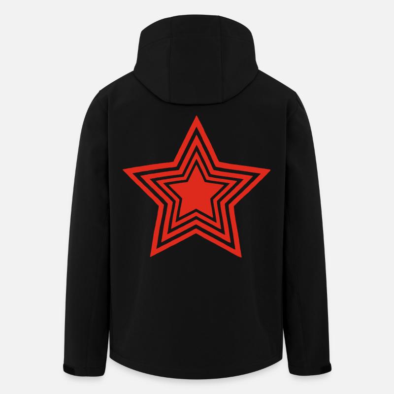 Unendlicher Roter Stern - Recycelte Männer Softshell-Jacke von Stanley/Stella - Schwarz