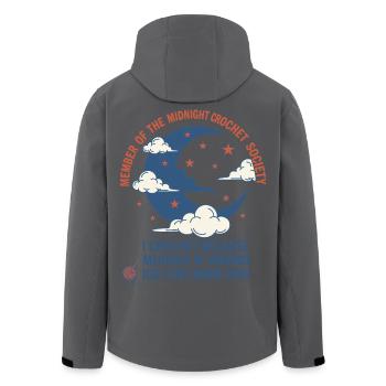 Midnight Crochet Society I Crochet Because Murder - Men’s Recycled Softshell Jacket by Stanley/Stella - black - Back - AI Model Male 185 light (185cm)
