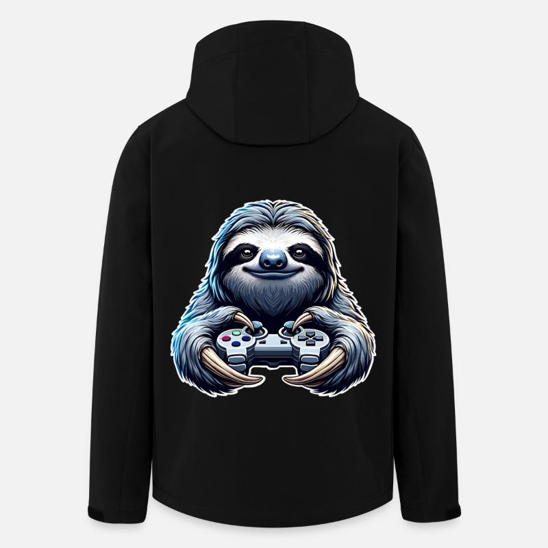 Gaming Sloth - Men’s Recycled Softshell Jacket by Stanley/Stella - black