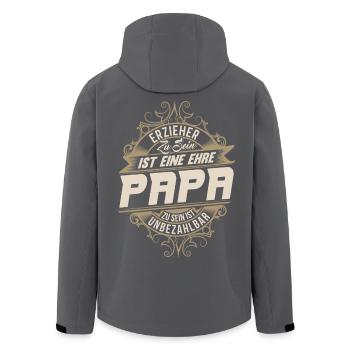 Erzieher Papa - Recycelte Männer Softshell-Jacke von Stanley/Stella - Anthrazit - Hinten - AI Model Male 185 light (185cm)
