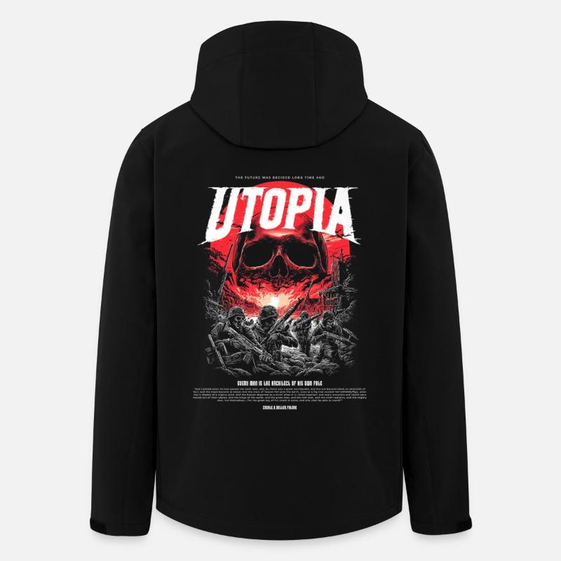 Utopia Crâne Rouge de Feu - Veste softshell homme en polyester recyclé Stanley/Stella - noir