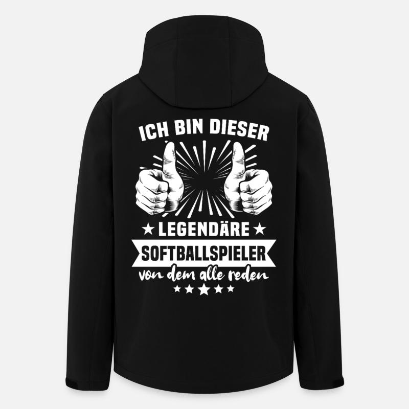 Softball Player Legend - Men’s Recycled Softshell Jacket by Stanley/Stella - black