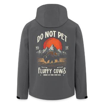 Les bisons vintage ne caressent pas les vaches duveteuses Bizons drôles - Veste softshell homme en polyester recyclé Stanley/Stella - charbon - Dos - AI Model Male 185 light (185cm)