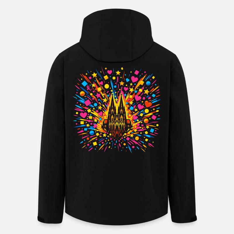 Cologne Cathedral Confetti Carnival Costume - Men’s Recycled Softshell Jacket by Stanley/Stella - black